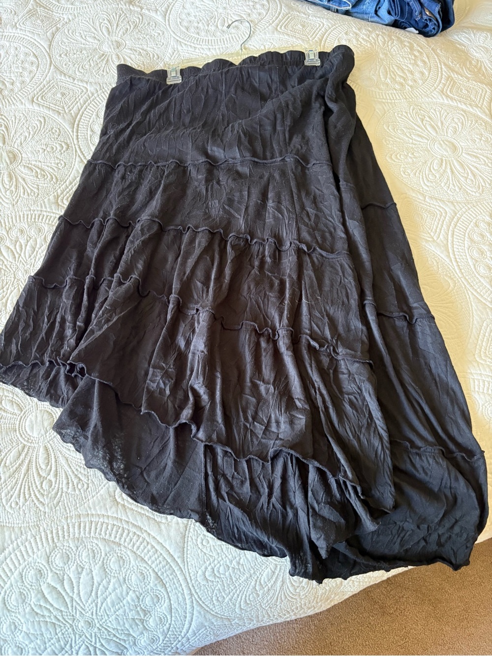AB Studio XL Black High-Low Tiered Skirt